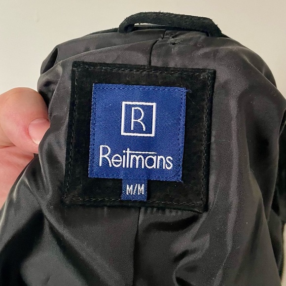 Vintage Y2K Reitmans Genuine Suede Black Leather Jacket Size Medium - Picture 5 of 7